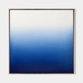 Original hand painted cobalt blue white ombre gradient abstract oil painting canvas wall art, nordic scandinavian minimalist elegant lu