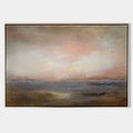 Original hand painted blush pink coastal seascape oil painting canvas wall art, nordic scandinavian elegant luxury modern living room h