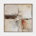 Original hand painted ivory umber rust abstract oil painting canvas wall art, nordic scandinavian minimalist elegant luxury modern inte