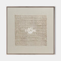 Original hand painted taupe linen grid geometric oil painting canvas wall art, nordic scandinavian minimalist elegant luxury modern hom