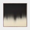 Original hand painted black ivory abstract oil painting canvas wall art, nordic scandinavian minimalist elegant luxury modern living ro