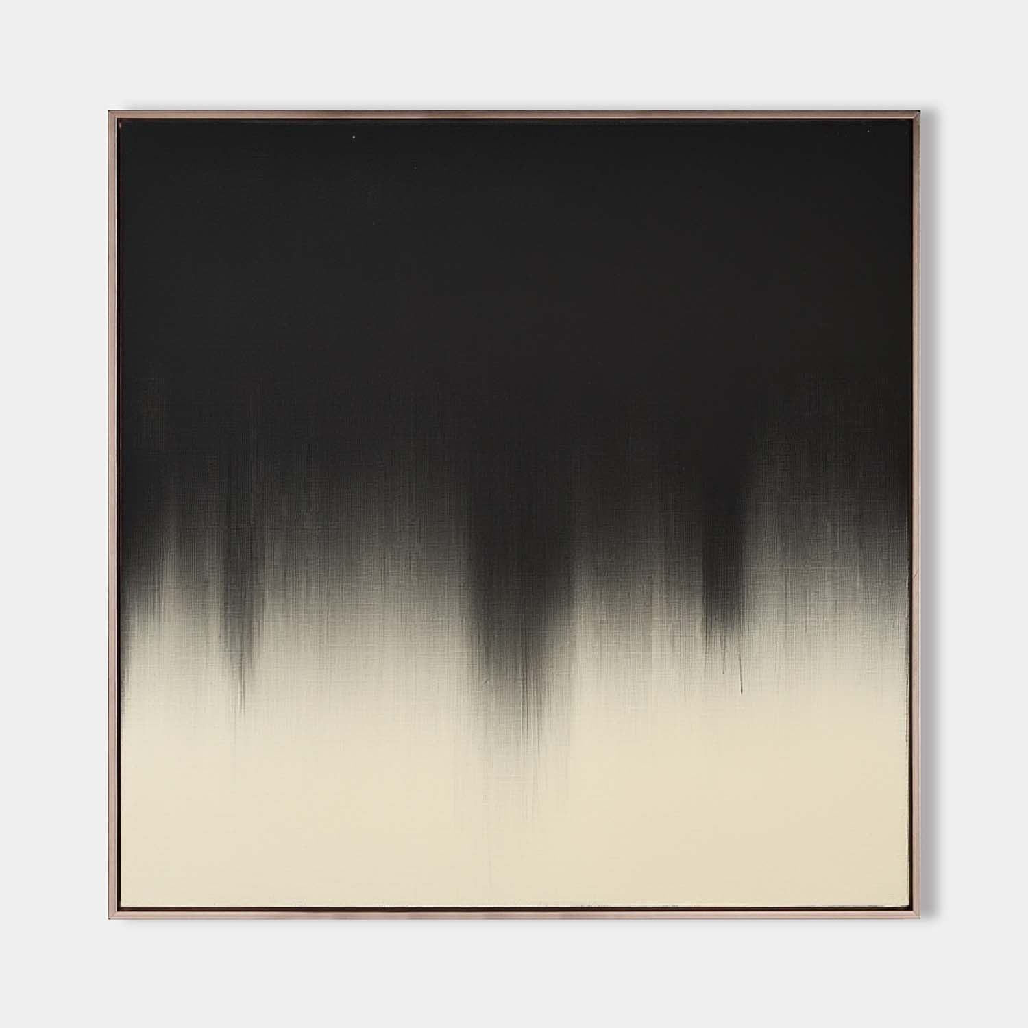Original hand painted black ivory abstract oil painting canvas wall art, nordic scandinavian minimalist elegant luxury modern living ro