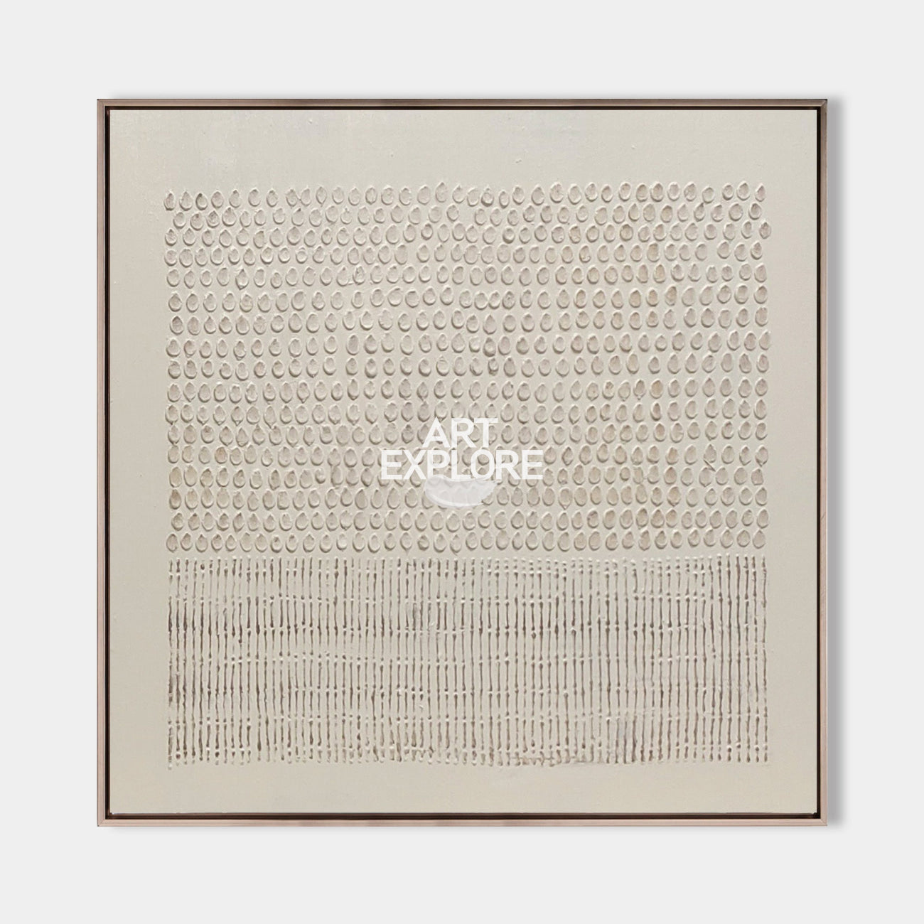 Original hand painted ivory cream textured abstract oil painting canvas wall art, nordic scandinavian minimalist elegant luxury modern