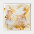 Original hand painted gold ivory abstract oil painting canvas wall art, nordic scandinavian elegant luxury modern living room home deco