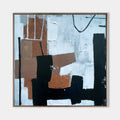 Original hand painted copper black abstract oil painting canvas wall art, bold geometric nordic scandinavian elegant luxury modern livi