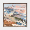 Original hand painted blush pink blue olive abstract oil painting canvas wall art, nordic scandinavian elegant luxury modern coastal ho