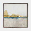 Original hand painted gold teal ivory coastal abstract oil painting canvas wall art, nordic scandinavian elegant luxury modern living r