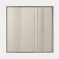 Original hand painted ivory abstract oil painting canvas, textured vertical raised lines, nordic scandinavian minimalist elegant luxury