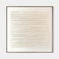Original hand painted ivory textured horizontal lines oil painting canvas wall art, nordic scandinavian minimalist elegant luxury moder