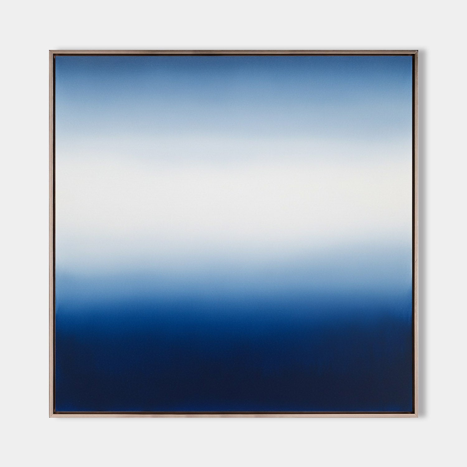 Original hand painted deep navy blue white gradient abstract oil painting canvas wall art, scandinavian nordic minimalist elegant luxur