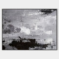 Original hand painted grey black white abstract oil painting canvas wall art, nordic scandinavian minimalist elegant luxury modern livi