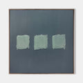 Original hand painted sage green impasto squares abstract oil painting canvas wall art, nordic scandinavian minimalist elegant luxury m