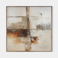 Original hand painted rust copper ivory textured abstract oil painting canvas wall art, nordic scandinavian elegant luxury modern inter