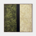 Original hand painted olive green beige black geometric abstract oil painting canvas wall art, nordic scandinavian minimalist elegant l