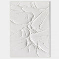 Original hand painted white textured abstract oil painting canvas wall art, sculptural swirling relief, nordic scandinavian minimalist