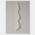 Original hand painted ash grey abstract oil painting canvas wall art, sculptural sinuous line texture, nordic scandinavian minimalist e