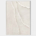 Original hand painted ivory cream textured wave relief abstract oil painting canvas wall art nordic scandinavian minimalist elegant lux