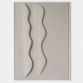 Original hand painted greige abstract oil painting canvas wall art, two flowing wavy lines, nordic scandinavian minimalist elegant luxu