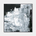 Original hand painted black white grey textured abstract oil painting canvas wall art, nordic scandinavian elegant luxury modern living