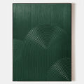 Original hand painted emerald green geometric arch oil painting canvas wall art, nordic scandinavian minimalist elegant luxury modern h