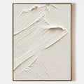 Original hand painted ivory abstract oil painting canvas, thick palette knife texture strokes, minimalist nordic scandinavian elegant l