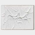 Original hand painted white textured abstract oil painting canvas wall art, nordic scandinavian minimalist elegant luxury modern living