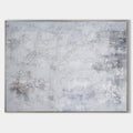 Original hand painted silver grey white textured abstract oil painting canvas wall art, nordic scandinavian minimalist elegant luxury m