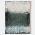 Original hand painted teal abstract oil painting canvas wall art, nordic scandinavian minimalist elegant luxury modern living room home