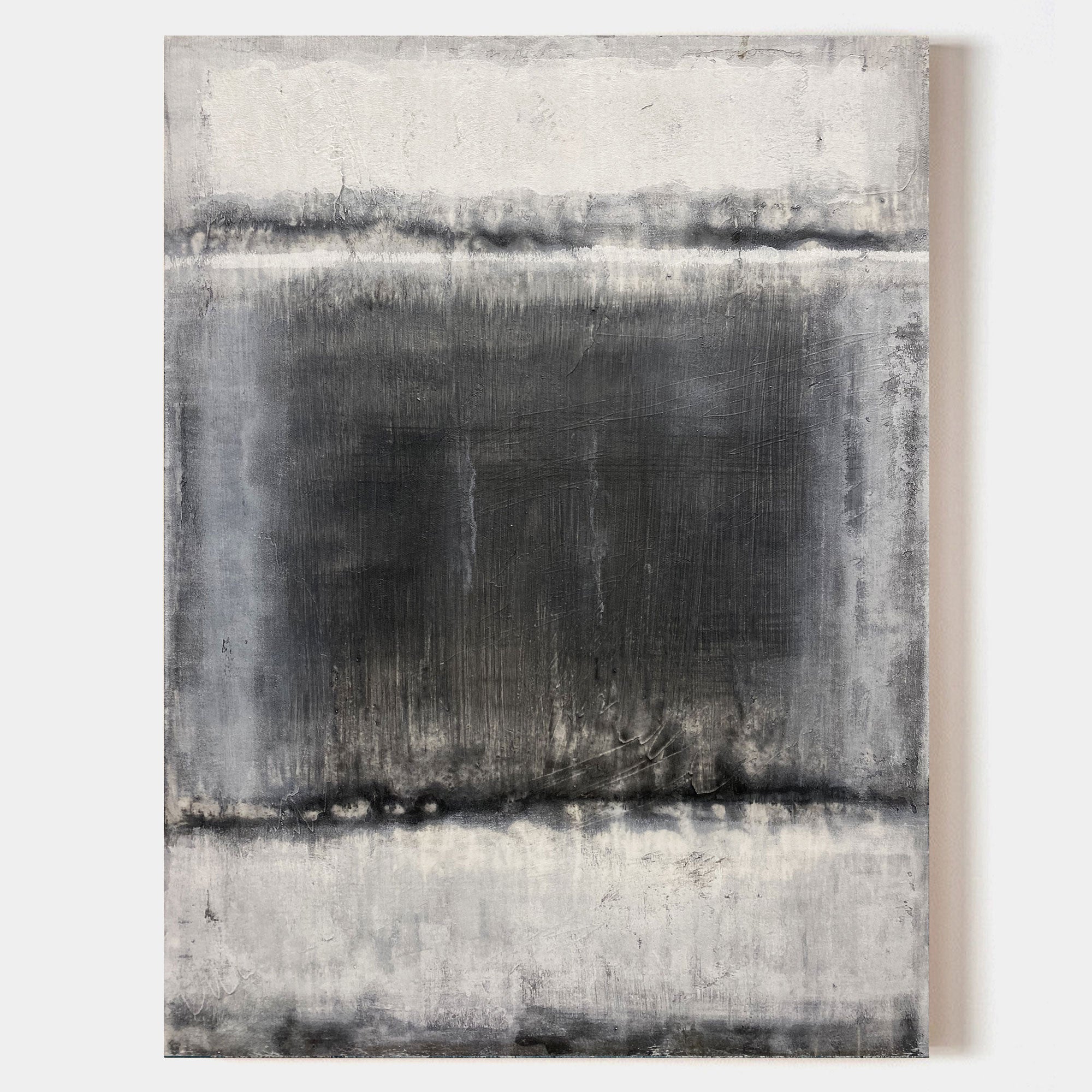 Original hand painted charcoal grey abstract oil painting canvas wall art, nordic scandinavian minimalist elegant luxury modern home de