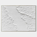Original hand painted white textured abstract oil painting canvas wall art, bold organic ridges, nordic scandinavian minimalist elegant
