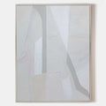 Original hand painted white grey geometric abstract oil painting canvas wall art, nordic scandinavian elegant luxury minimalist modern