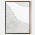 Original hand painted ivory abstract oil painting canvas, flowing textured ridge lines, nordic scandinavian minimalist elegant luxury m