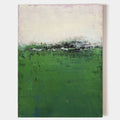 Original hand painted emerald green ivory abstract landscape oil painting canvas wall art, nordic scandinavian minimalist elegant luxur