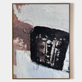 Original hand painted black brown grey abstract oil painting canvas wall art, nordic scandinavian minimalist elegant luxury modern livi