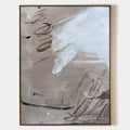 Original hand painted taupe greige abstract oil painting canvas wall art, gestural nordic scandinavian minimalist elegant luxury modern