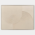 Original hand painted ivory cream textured geometric arc oil painting canvas wall art, nordic scandinavian minimalist elegant luxury mo