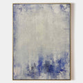 Original hand painted silver grey cobalt blue abstract oil painting canvas wall art, nordic scandinavian minimalist elegant luxury mode