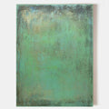Original hand painted teal green gold abstract oil painting canvas wall art, nordic scandinavian minimalist elegant luxury modern inter