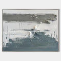 Original hand painted slate grey white abstract oil painting canvas wall art, nordic scandinavian minimalist elegant luxury modern livi