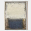Original hand painted slate blue ivory abstract oil painting canvas wall art, nordic scandinavian minimalist elegant luxury modern inte