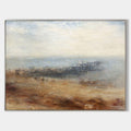 Original hand painted amber ivory coastal abstract oil painting canvas wall art, nordic scandinavian elegant luxury modern living room