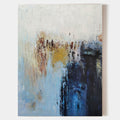 Original hand painted navy blue gold abstract oil painting canvas wall art, nordic scandinavian elegant luxury modern coastal living ro