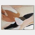 Original hand painted sienna blush cream black abstract oil painting canvas wall art, nordic scandinavian elegant luxury modern living