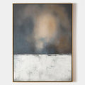 Original hand painted dark blue amber abstract oil painting canvas wall art, nordic scandinavian minimalist elegant luxury modern livin