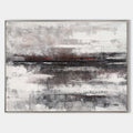 Original hand painted charcoal grey crimson abstract oil painting canvas wall art, nordic scandinavian elegant moody luxury modern livi