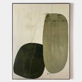 Original hand painted olive sage green abstract oil painting canvas wall art, nordic scandinavian minimalist elegant luxury modern livi