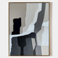 Original hand painted black charcoal grey organic abstract oil painting canvas wall art, nordic scandinavian minimalist elegant luxury