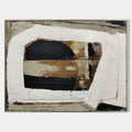 Original hand painted black white amber abstract oil painting canvas wall art, nordic scandinavian elegant luxury modern living room ho