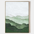 Original hand painted sage green abstract mountain oil painting canvas wall art, nordic scandinavian minimalist elegant luxury modern h