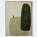 Original hand painted sage green abstract oil painting canvas wall art, nordic scandinavian minimalist elegant luxury modern living roo